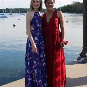 Red lace Prom Dress